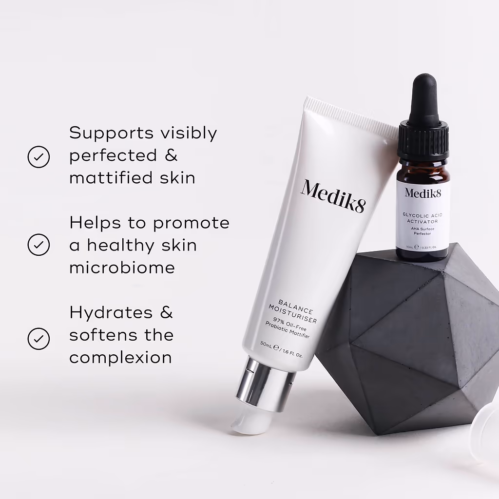 Medik8 balance moisturiser glycolic acid activator 50ml p03080 2